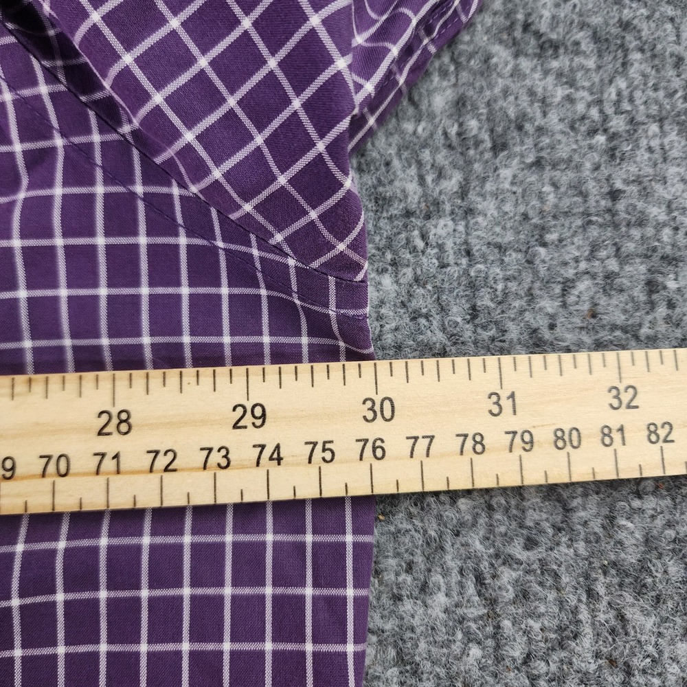 LL Bean Shirt Mens XXL Tall Purple White Check Button Down Wrinkle Resistant - Picture 9 of 11